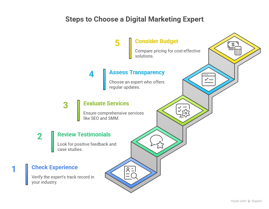 How to Choose the Right Digital Marketing Expert in Meerut visual diagram 